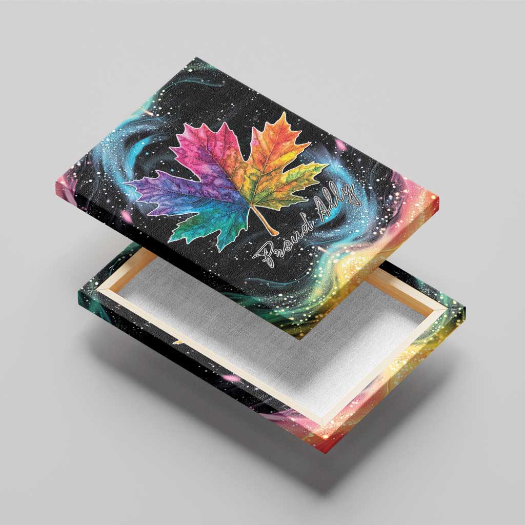 Rainbow Maple Leaf Canvas Wall Art Canada Pride Show Your Colors LT9 - Wonder Print Shop