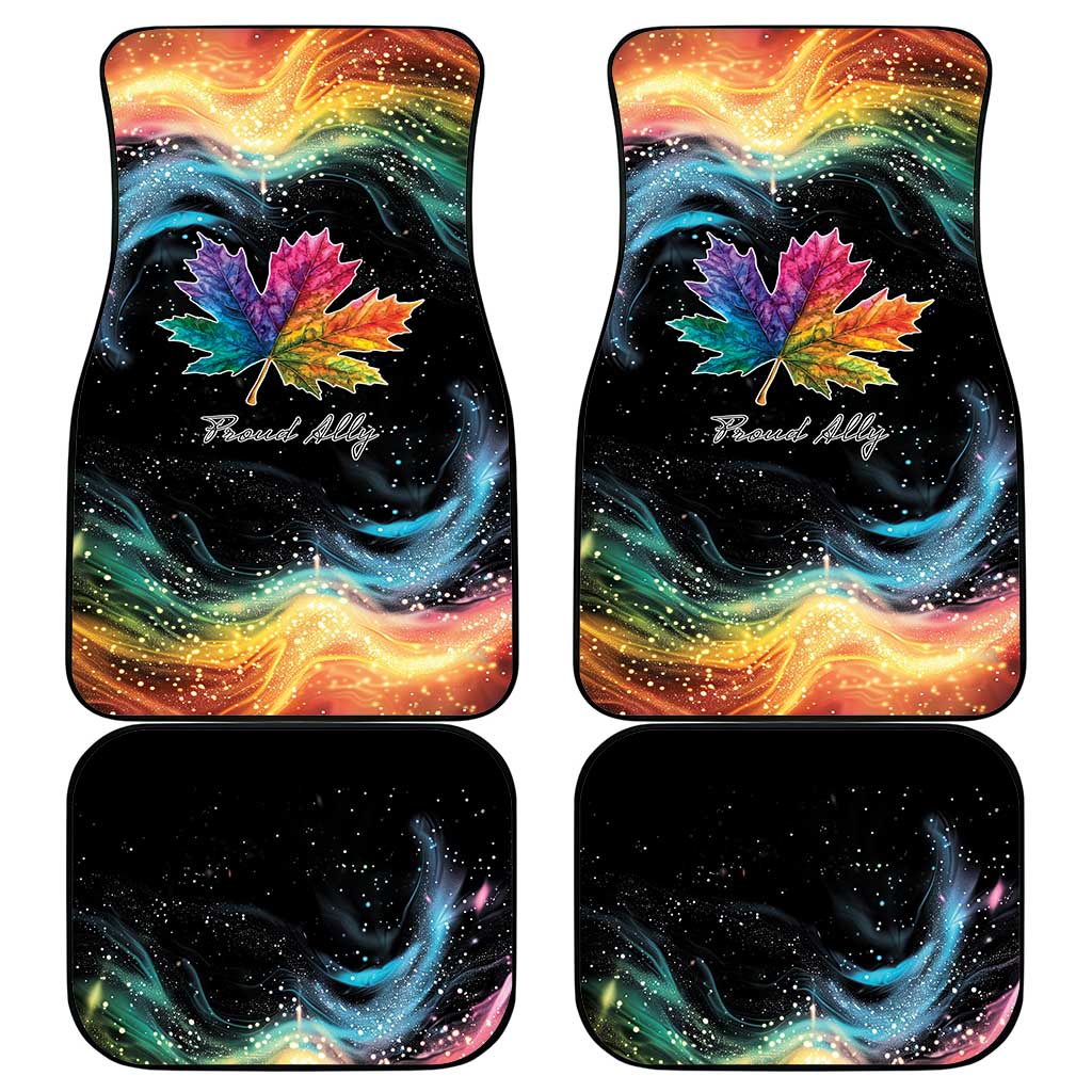 Rainbow Maple Leaf Car Mats Canada Pride Show Your Colors LT9 - Wonder Print Shop