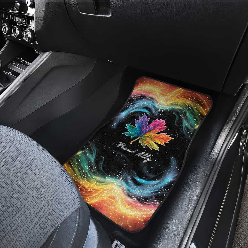 Rainbow Maple Leaf Car Mats Canada Pride Show Your Colors LT9 - Wonder Print Shop