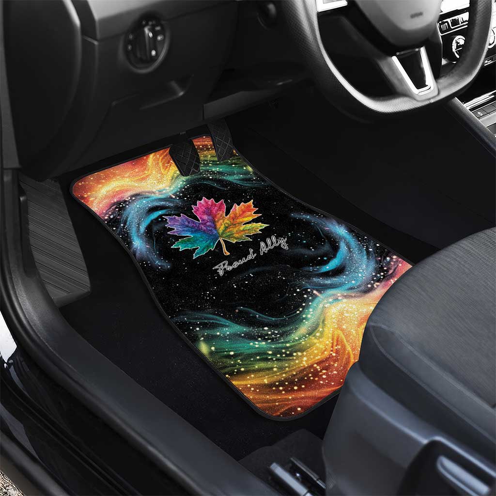Rainbow Maple Leaf Car Mats Canada Pride Show Your Colors LT9 - Wonder Print Shop