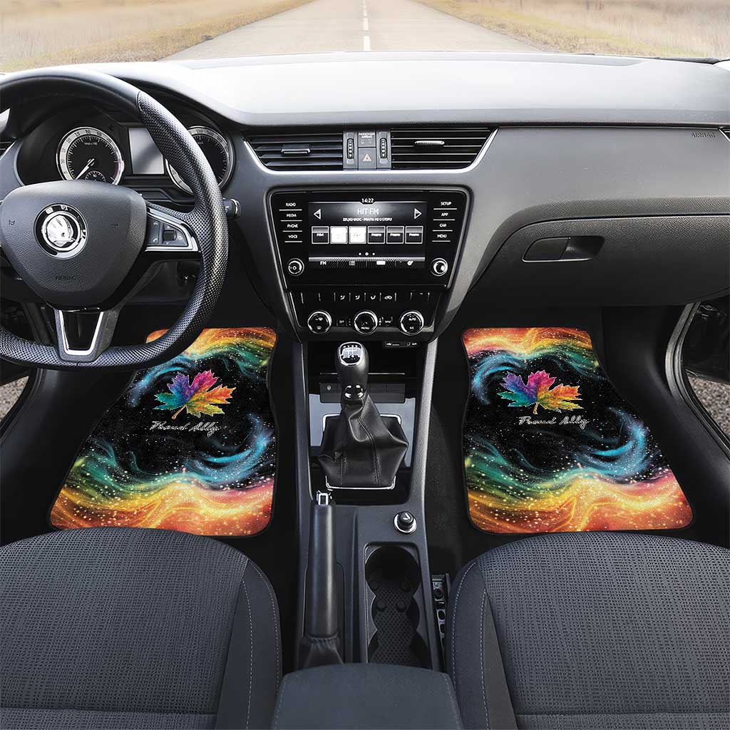 Rainbow Maple Leaf Car Mats Canada Pride Show Your Colors LT9 - Wonder Print Shop