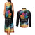 Rainbow Maple Leaf Couples Matching Tank Maxi Dress and Long Sleeve Button Shirt Canada Pride Show Your Colors LT9 - Wonder Print Shop