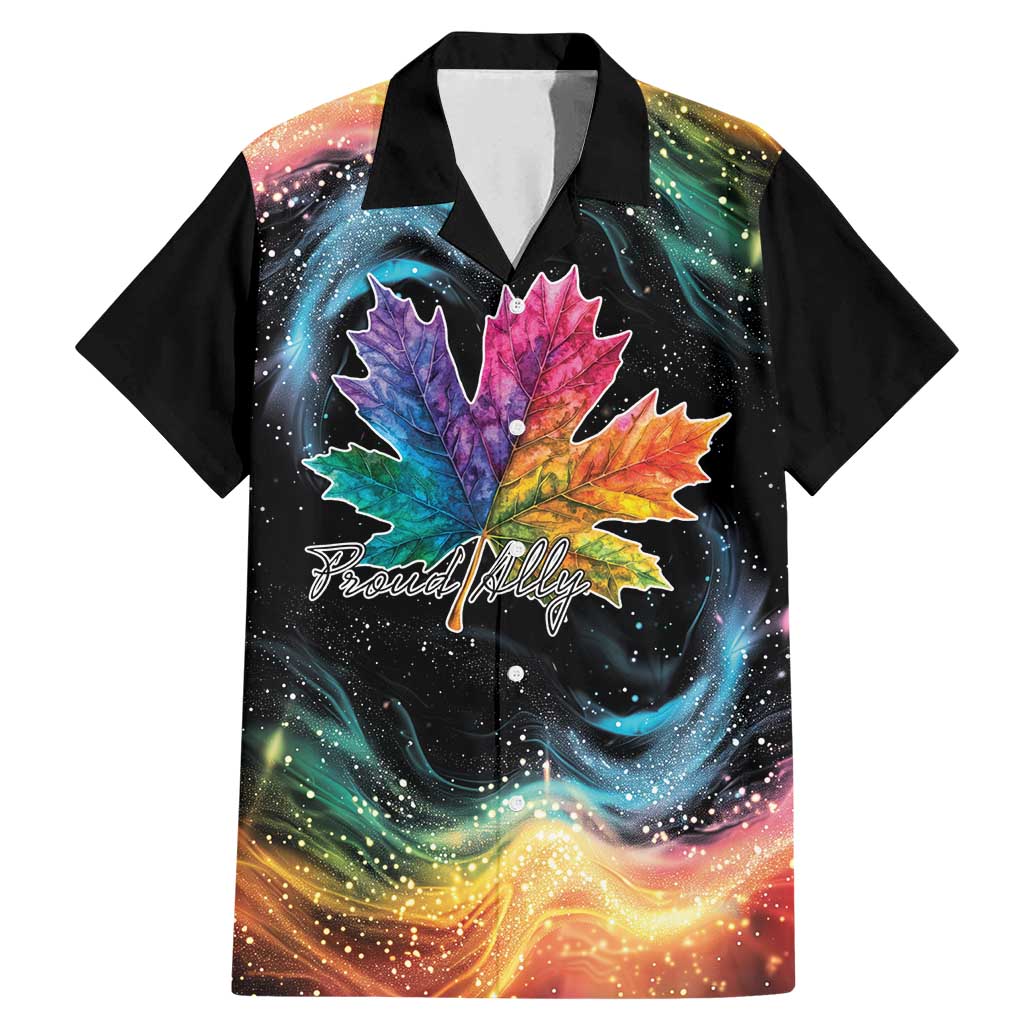 Rainbow Maple Leaf Family Matching Mermaid Dress and Hawaiian Shirt Canada Pride Show Your Colors LT9 - Wonder Print Shop