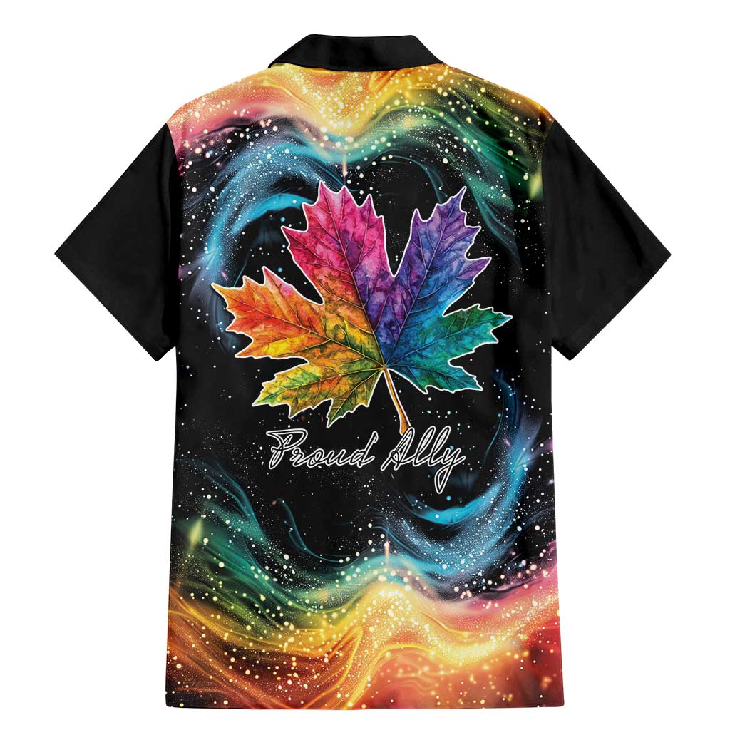 Rainbow Maple Leaf Family Matching Mermaid Dress and Hawaiian Shirt Canada Pride Show Your Colors LT9 - Wonder Print Shop