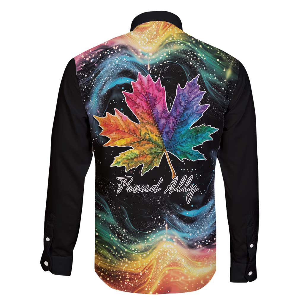 Rainbow Maple Leaf Family Matching Mermaid Dress and Hawaiian Shirt Canada Pride Show Your Colors LT9 - Wonder Print Shop