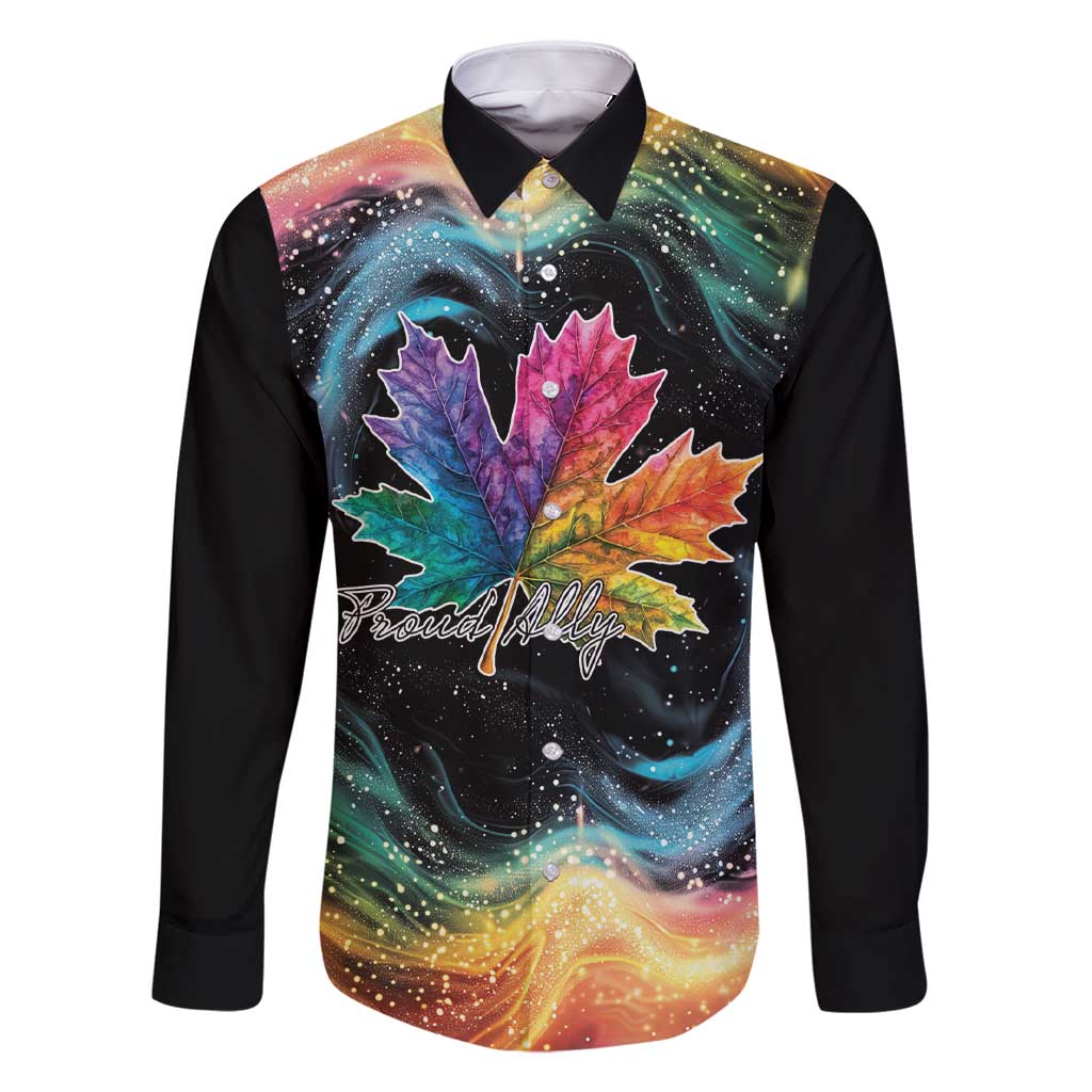 Rainbow Maple Leaf Family Matching Short Sleeve Bodycon Dress and Hawaiian Shirt Canada Pride Show Your Colors - Wonder Print Shop
