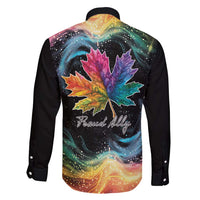 Rainbow Maple Leaf Family Matching Short Sleeve Bodycon Dress and Hawaiian Shirt Canada Pride Show Your Colors - Wonder Print Shop