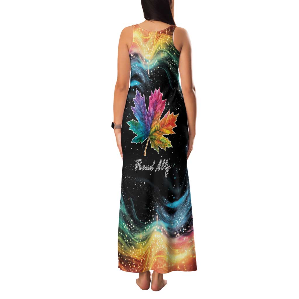 Rainbow Maple Leaf Family Matching Tank Maxi Dress and Hawaiian Shirt Canada Pride Show Your Colors - Wonder Print Shop