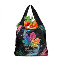 Rainbow Maple Leaf Grocery Bag Canada Pride Show Your Colors