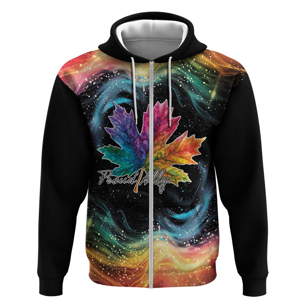 Rainbow Maple Leaf Hoodie Canada Pride Show Your Colors - Wonder Print Shop