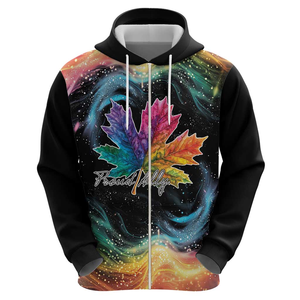 Rainbow Maple Leaf Hoodie Canada Pride Show Your Colors - Wonder Print Shop