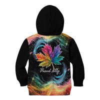 Rainbow Maple Leaf Kid Hoodie Canada Pride Show Your Colors - Wonder Print Shop