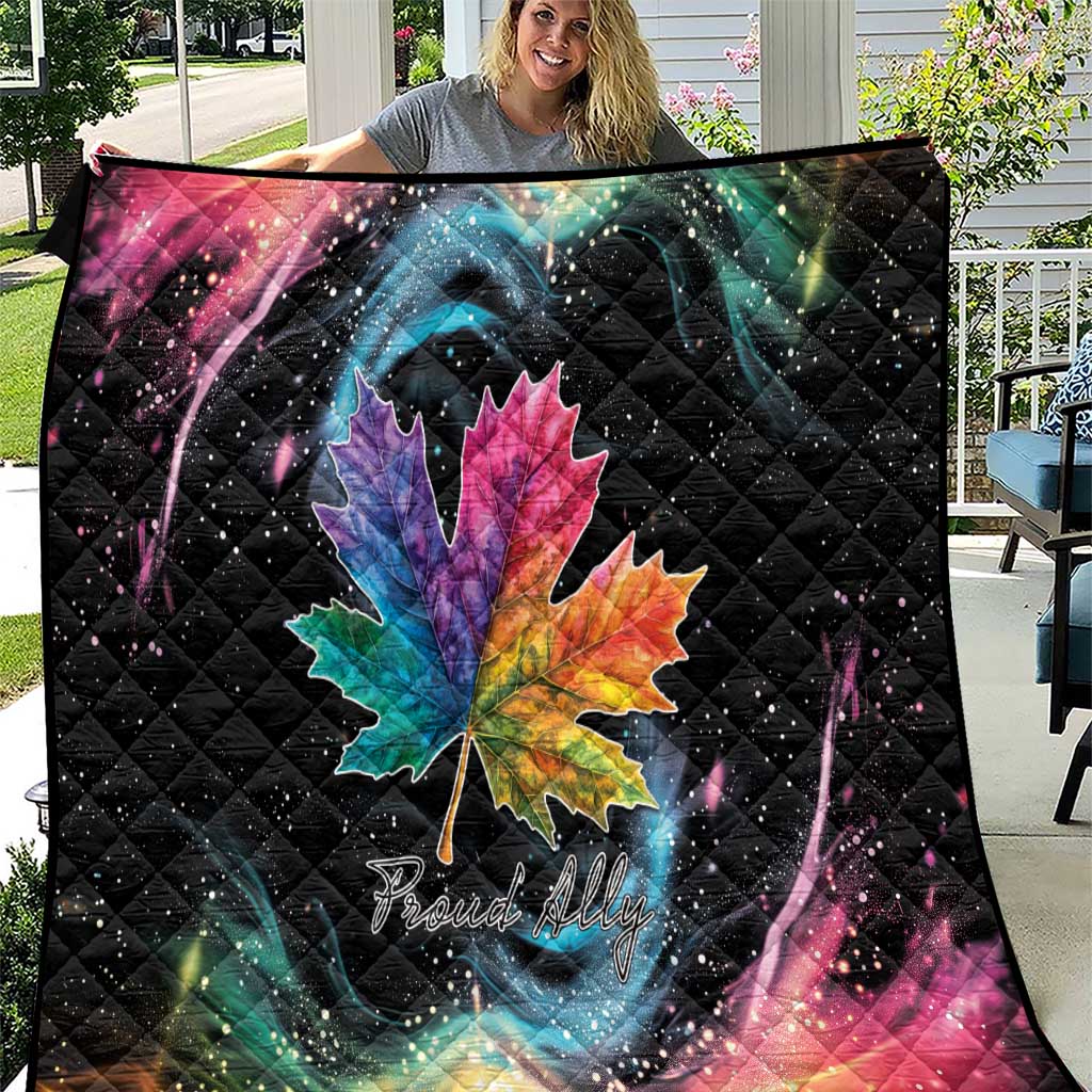 Rainbow Maple Leaf Quilt Canada Pride Show Your Colors - Wonder Print Shop