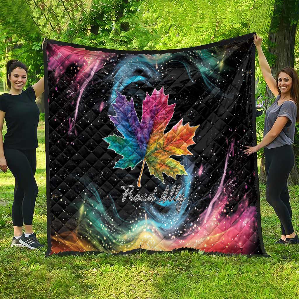 Rainbow Maple Leaf Quilt Canada Pride Show Your Colors - Wonder Print Shop