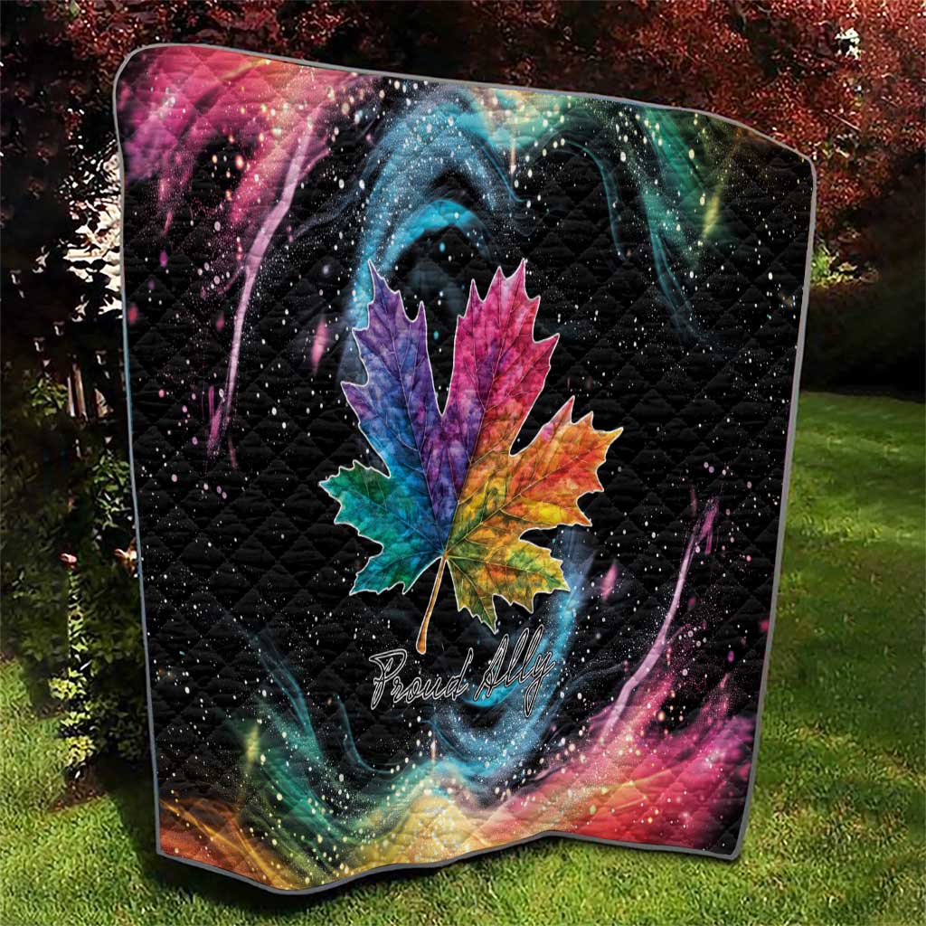 Rainbow Maple Leaf Quilt Canada Pride Show Your Colors - Wonder Print Shop