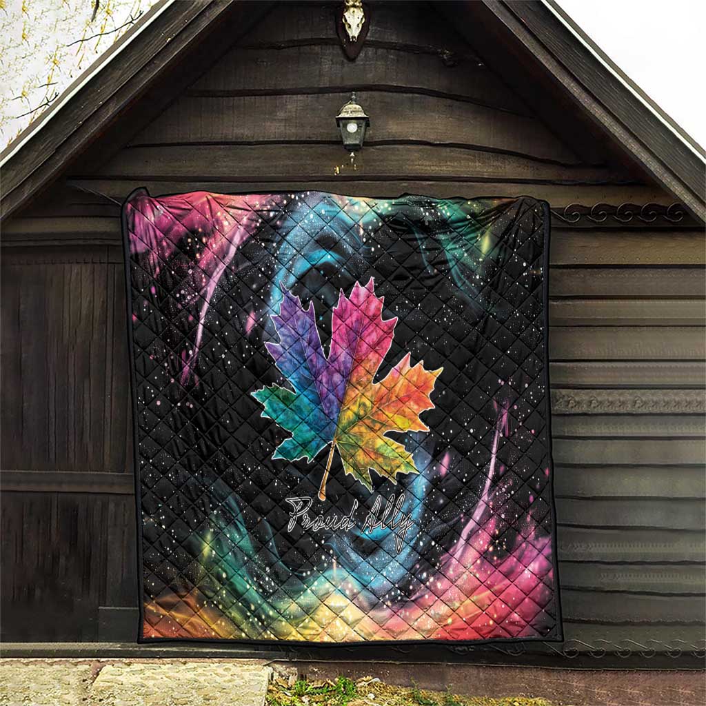 Rainbow Maple Leaf Quilt Canada Pride Show Your Colors - Wonder Print Shop