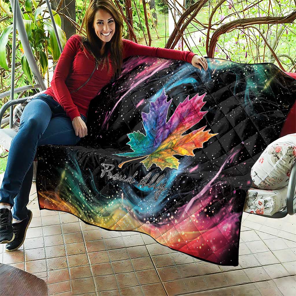 Rainbow Maple Leaf Quilt Canada Pride Show Your Colors - Wonder Print Shop