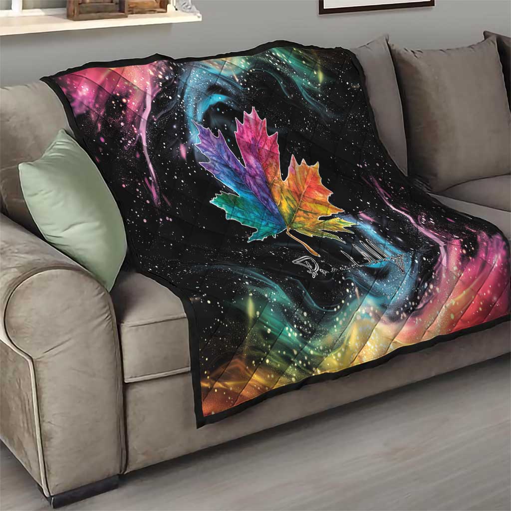 Rainbow Maple Leaf Quilt Canada Pride Show Your Colors - Wonder Print Shop