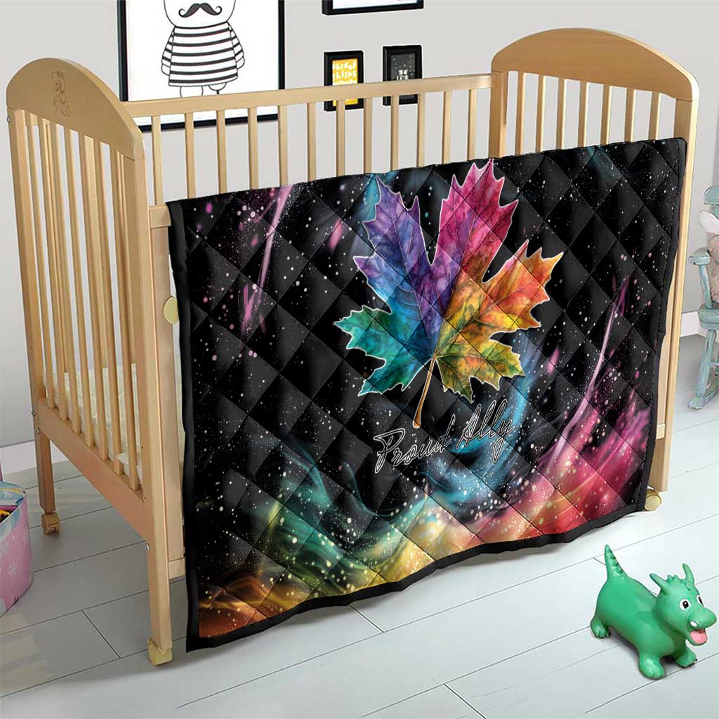 Rainbow Maple Leaf Quilt Canada Pride Show Your Colors - Wonder Print Shop