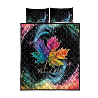 Rainbow Maple Leaf Quilt Bed Set Canada Pride Show Your Colors - Wonder Print Shop