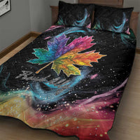 Rainbow Maple Leaf Quilt Bed Set Canada Pride Show Your Colors - Wonder Print Shop