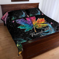 Rainbow Maple Leaf Quilt Bed Set Canada Pride Show Your Colors - Wonder Print Shop