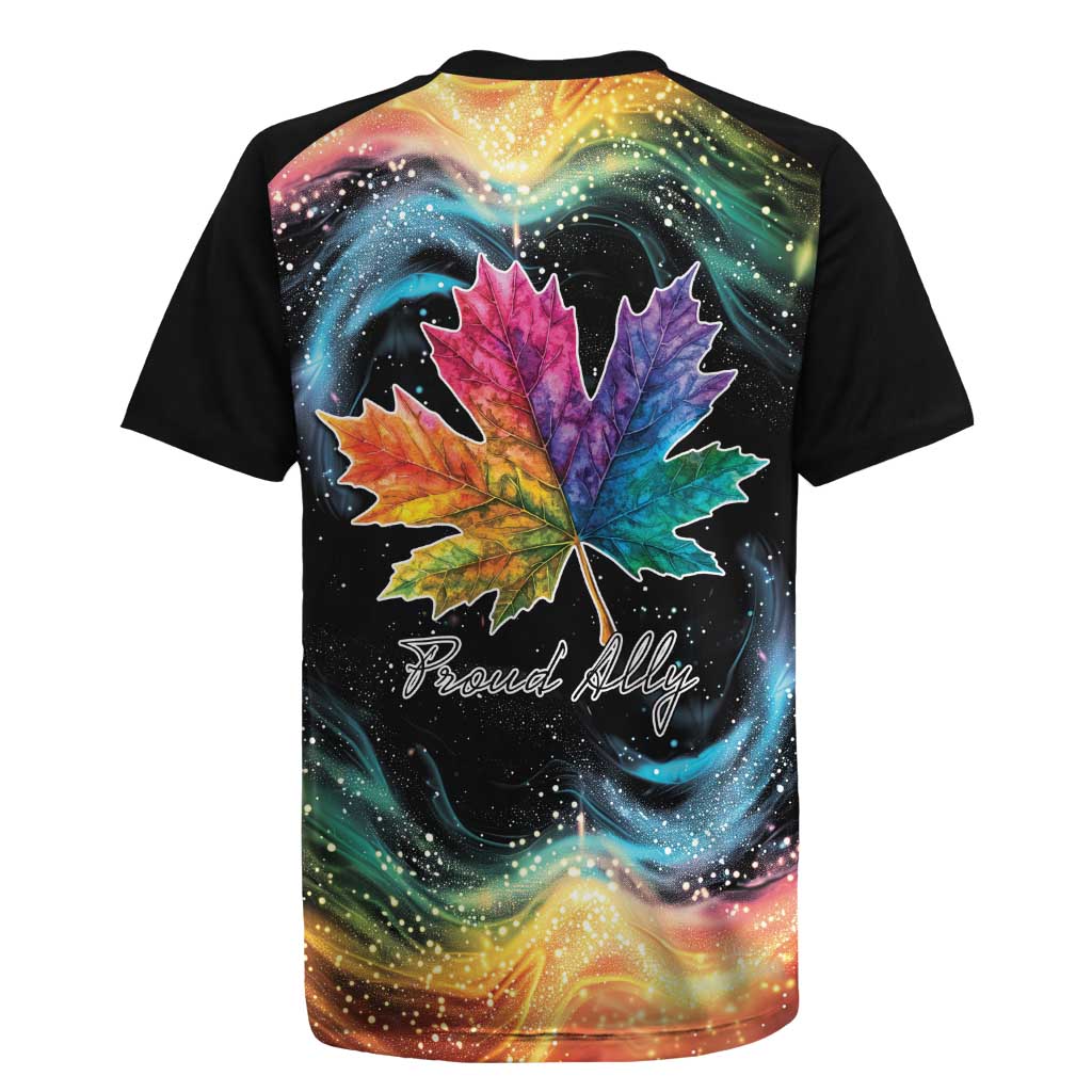 Rainbow Maple Leaf Rugby Jersey Canada Pride Show Your Colors - Wonder Print Shop