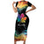Rainbow Maple Leaf Short Sleeve Bodycon Dress Canada Pride Show Your Colors - Wonder Print Shop