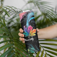 Rainbow Maple Leaf Skinny Tumbler Canada Pride Show Your Colors - Wonder Print Shop