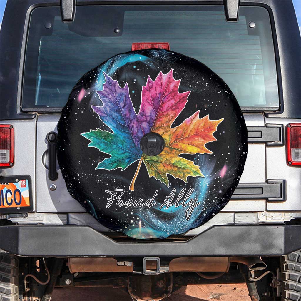 Rainbow Maple Leaf Spare Tire Cover Canada Pride Show Your Colors - Wonder Print Shop