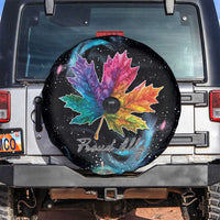 Rainbow Maple Leaf Spare Tire Cover Canada Pride Show Your Colors - Wonder Print Shop