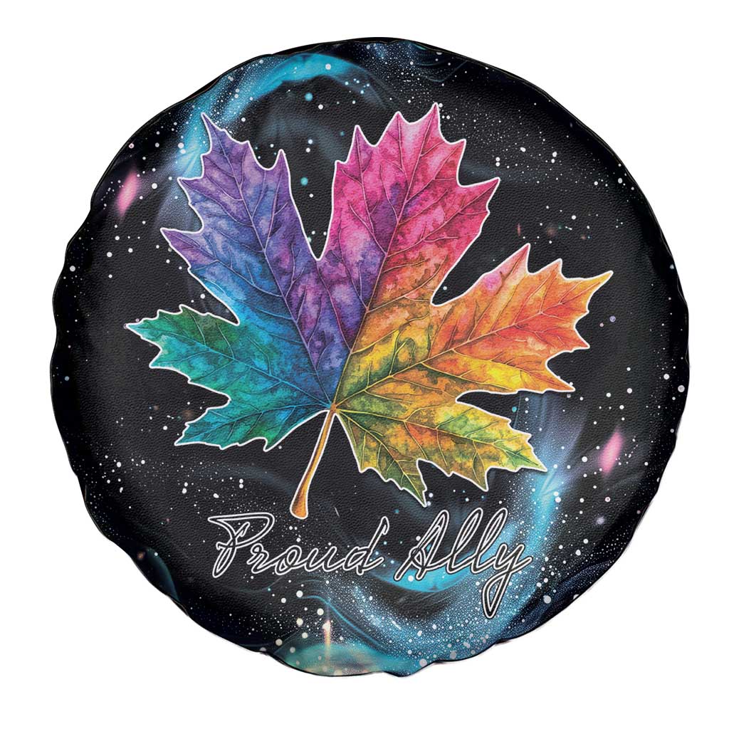 Rainbow Maple Leaf Spare Tire Cover Canada Pride Show Your Colors - Wonder Print Shop