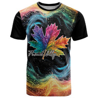 Rainbow Maple Leaf T Shirt Canada Pride Show Your Colors - Wonder Print Shop