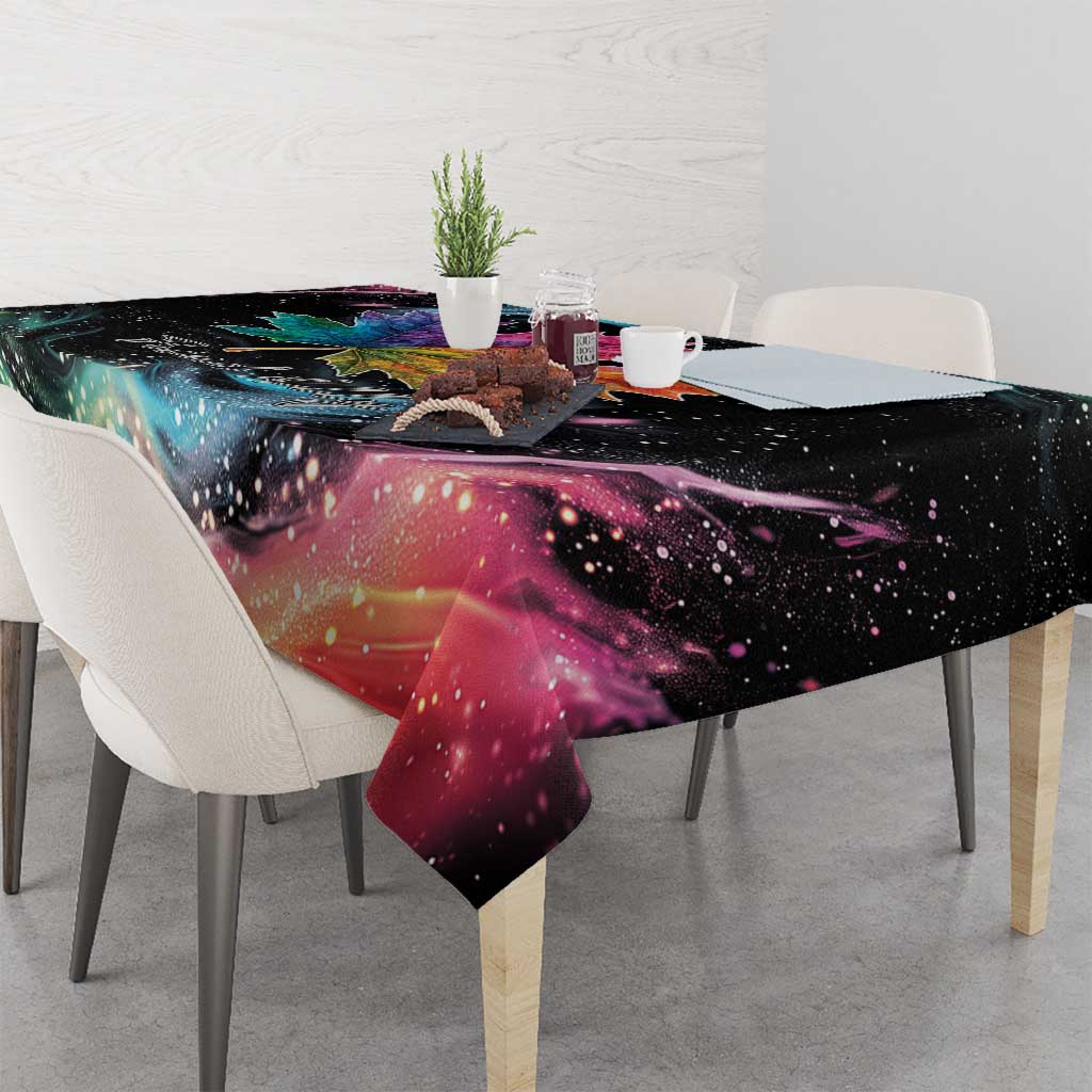 Rainbow Maple Leaf Tablecloth Canada Pride Show Your Colors - Wonder Print Shop