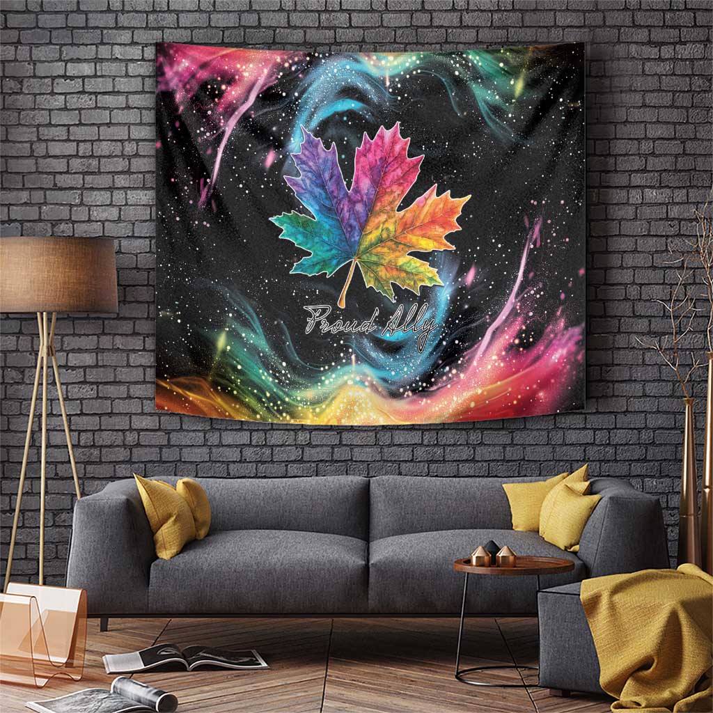 Rainbow Maple Leaf Tapestry Canada Pride Show Your Colors - Wonder Print Shop