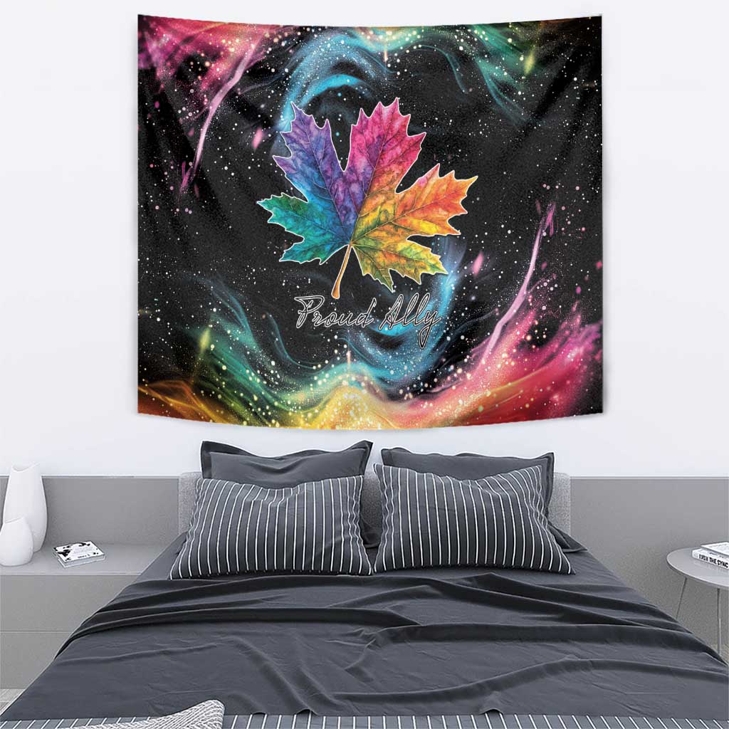 Rainbow Maple Leaf Tapestry Canada Pride Show Your Colors - Wonder Print Shop