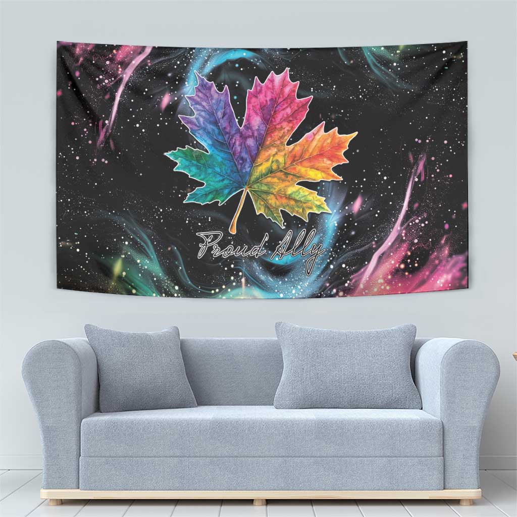Rainbow Maple Leaf Tapestry Canada Pride Show Your Colors - Wonder Print Shop