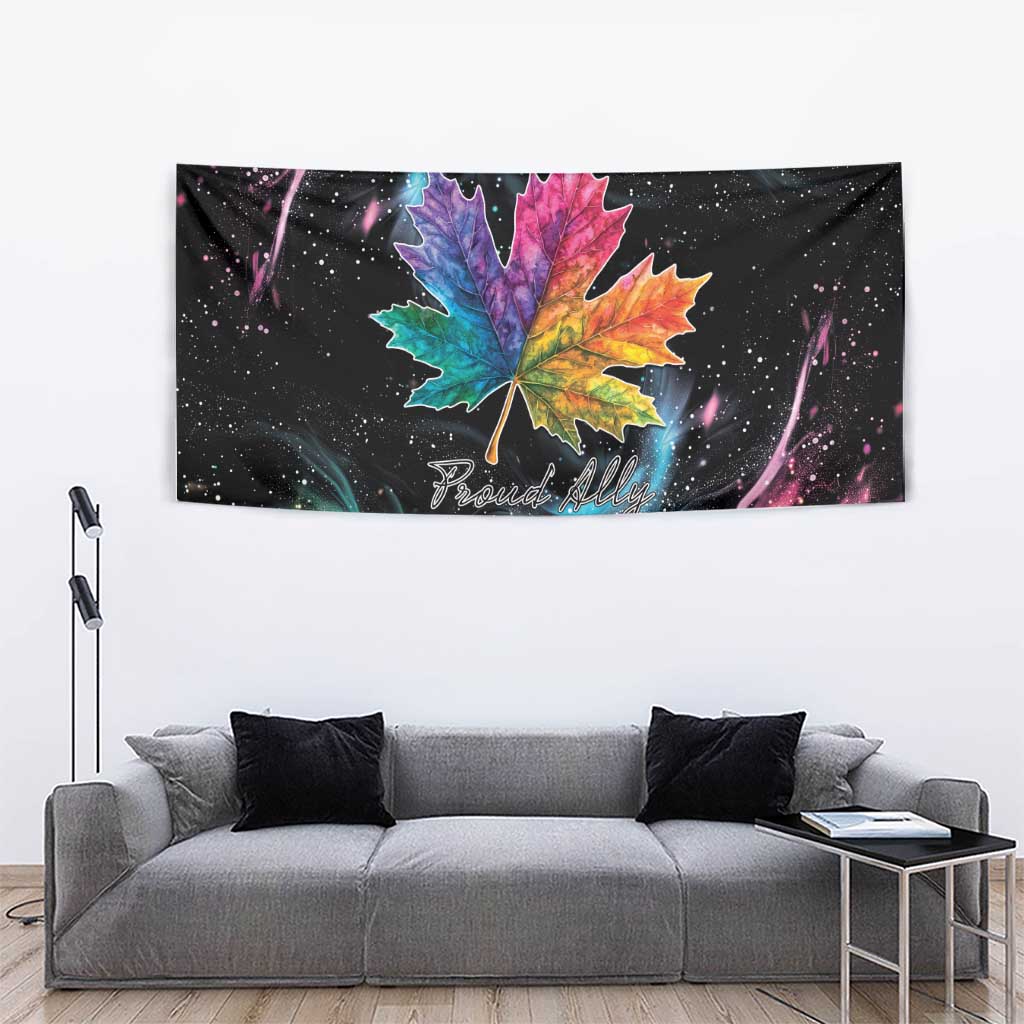 Rainbow Maple Leaf Tapestry Canada Pride Show Your Colors - Wonder Print Shop