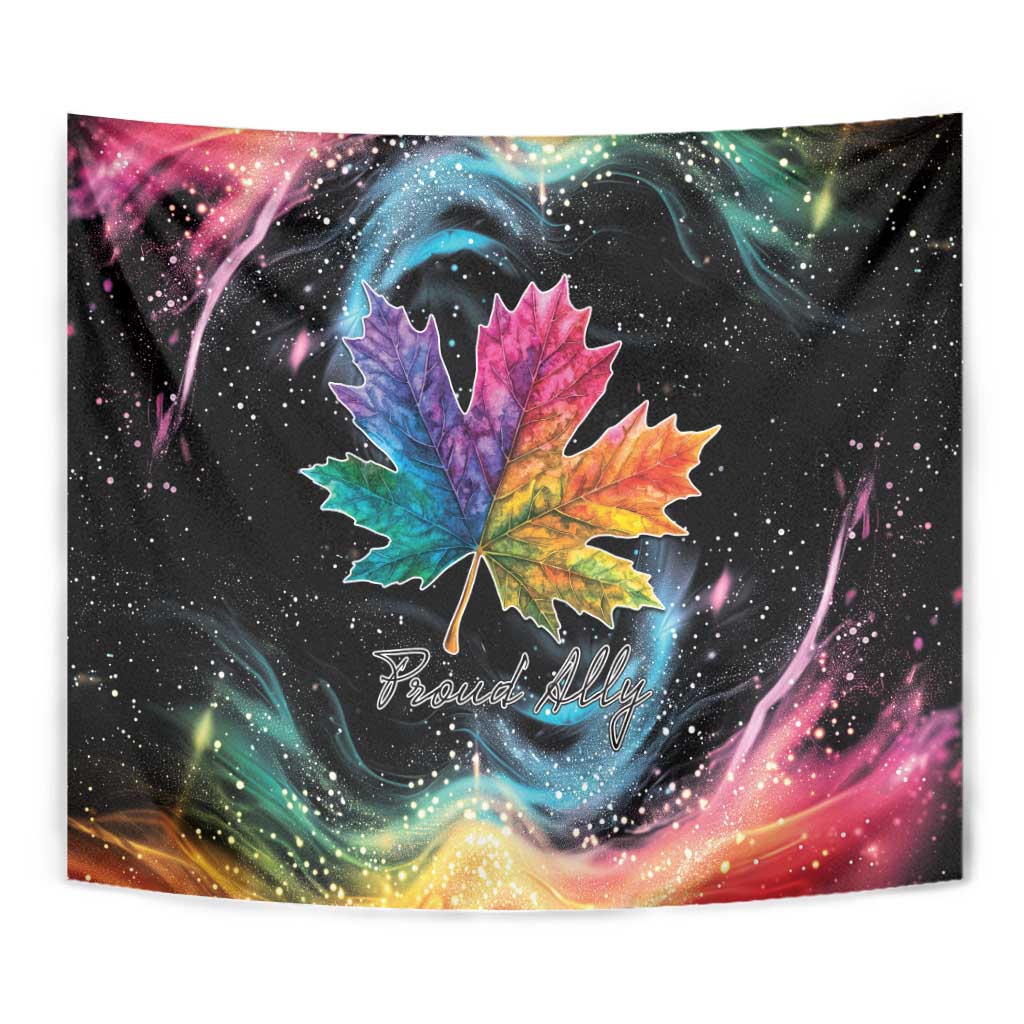 Rainbow Maple Leaf Tapestry Canada Pride Show Your Colors - Wonder Print Shop