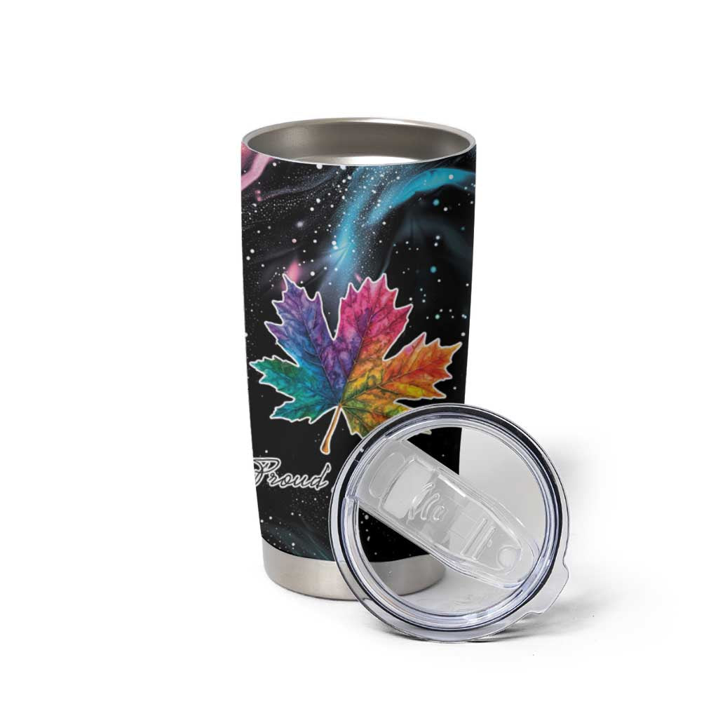 Rainbow Maple Leaf Tumbler Cup Canada Pride Show Your Colors - Wonder Print Shop