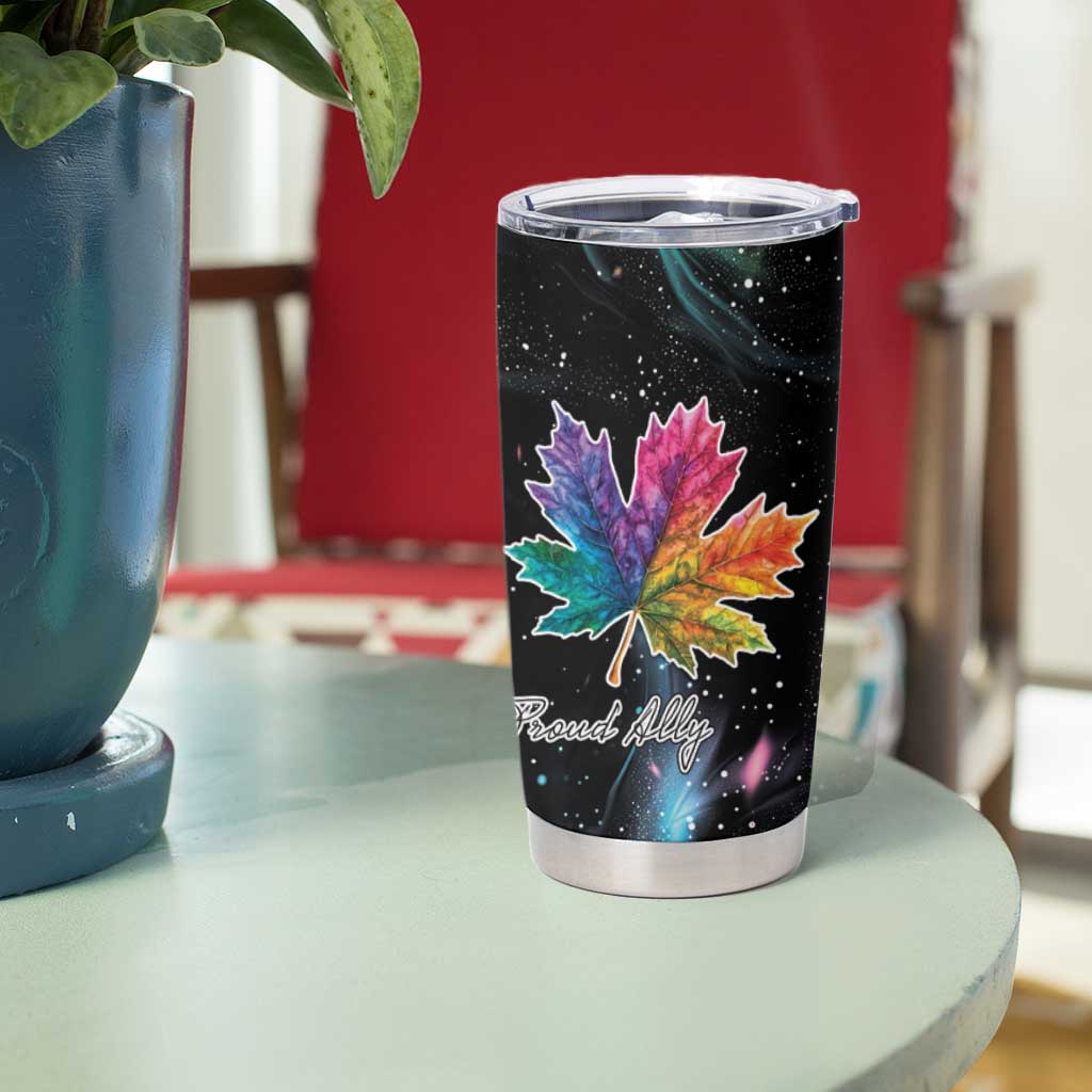 Rainbow Maple Leaf Tumbler Cup Canada Pride Show Your Colors - Wonder Print Shop