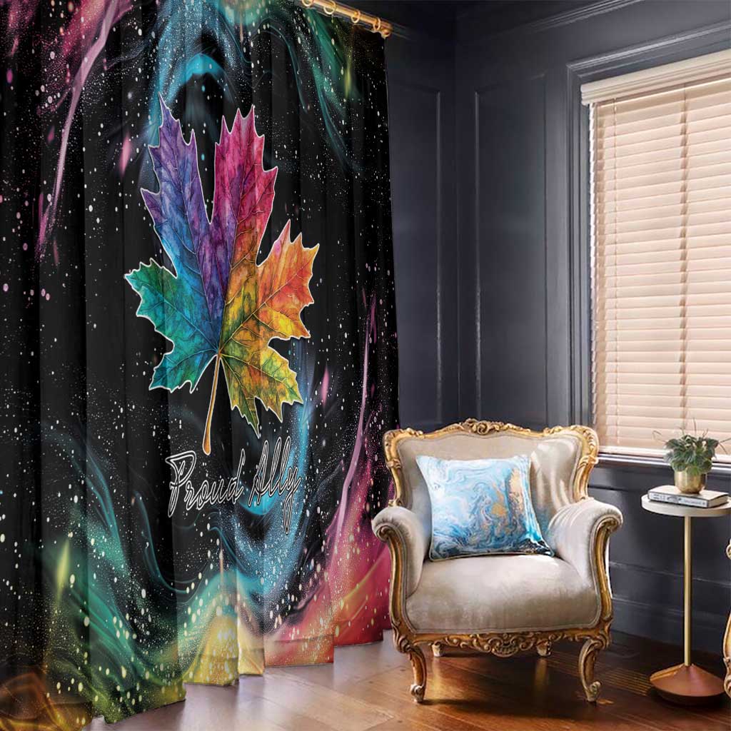 Rainbow Maple Leaf Window Curtain Canada Pride Show Your Colors - Wonder Print Shop