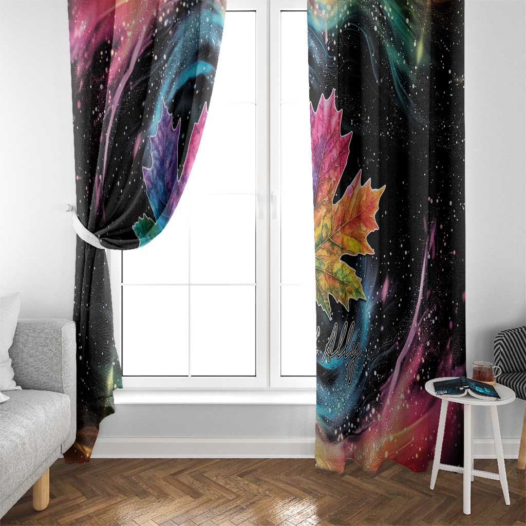 Rainbow Maple Leaf Window Curtain Canada Pride Show Your Colors - Wonder Print Shop