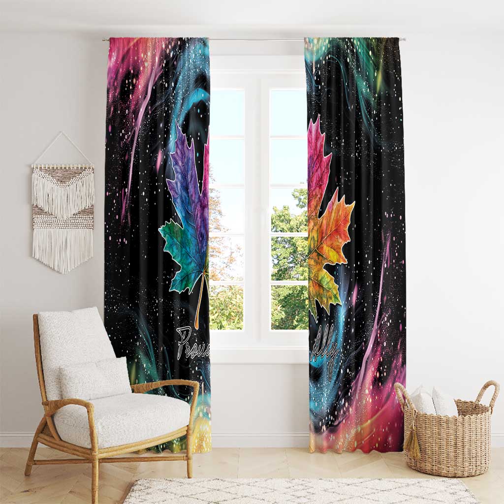 Rainbow Maple Leaf Window Curtain Canada Pride Show Your Colors - Wonder Print Shop