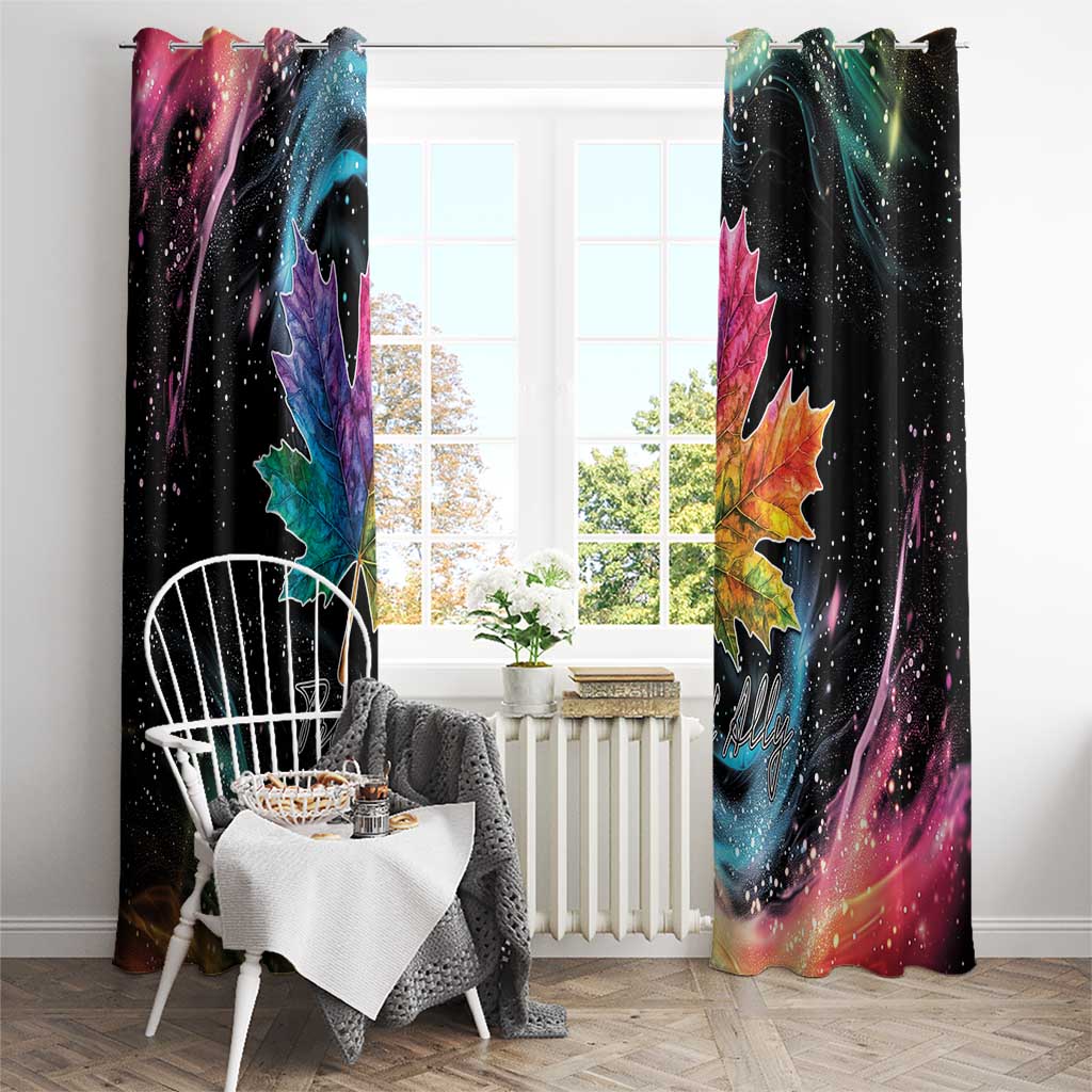 Rainbow Maple Leaf Window Curtain Canada Pride Show Your Colors - Wonder Print Shop