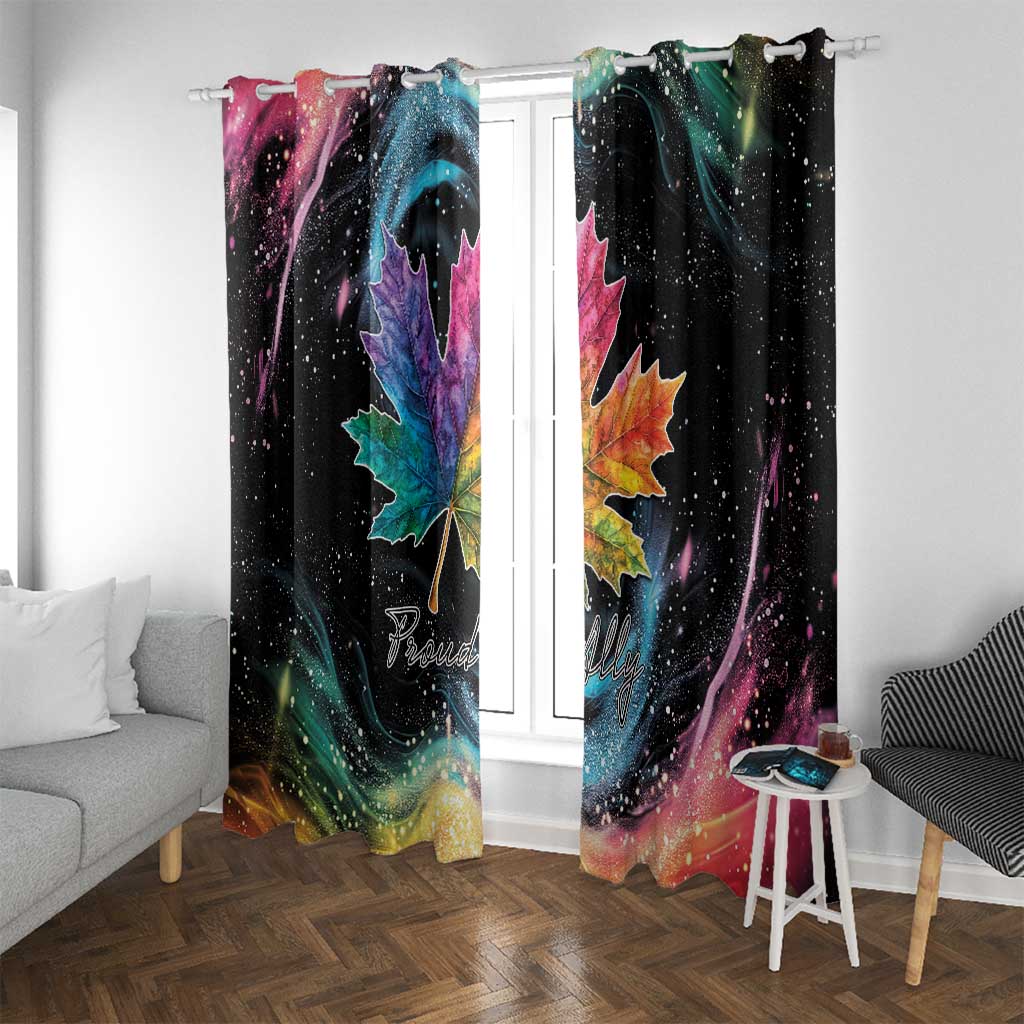Rainbow Maple Leaf Window Curtain Canada Pride Show Your Colors - Wonder Print Shop