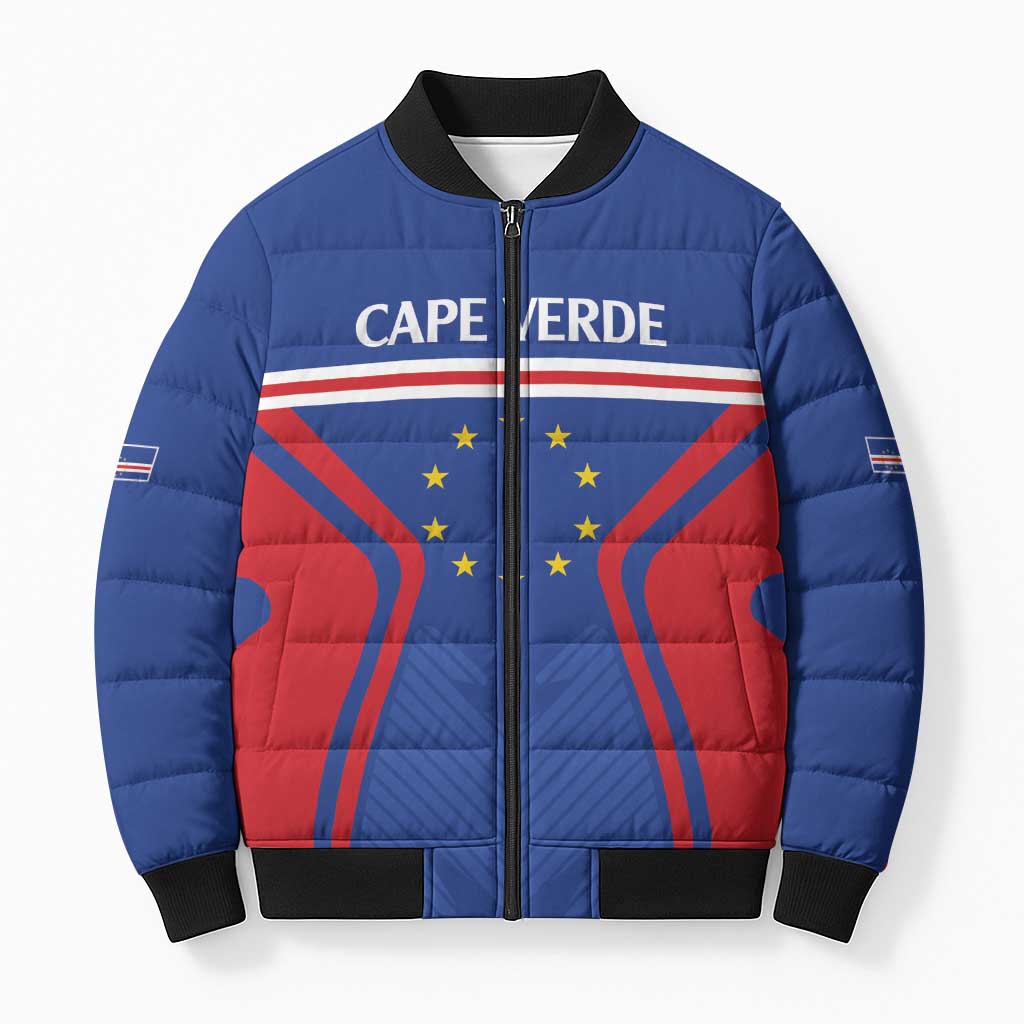Custom Cape Verde Football Spirit Bomber Puffer Jacket Est 1979 - Wonder Print Shop