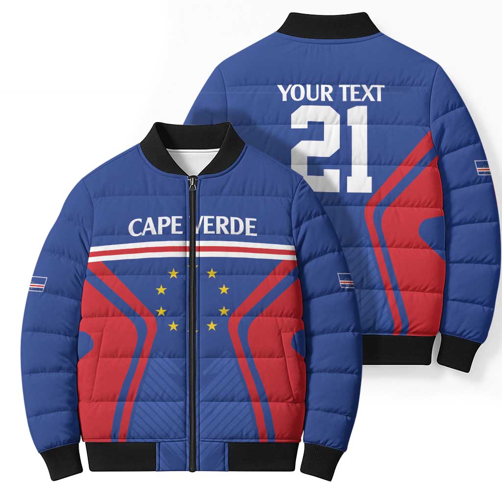 Custom Cape Verde Football Spirit Bomber Puffer Jacket Est 1979 - Wonder Print Shop
