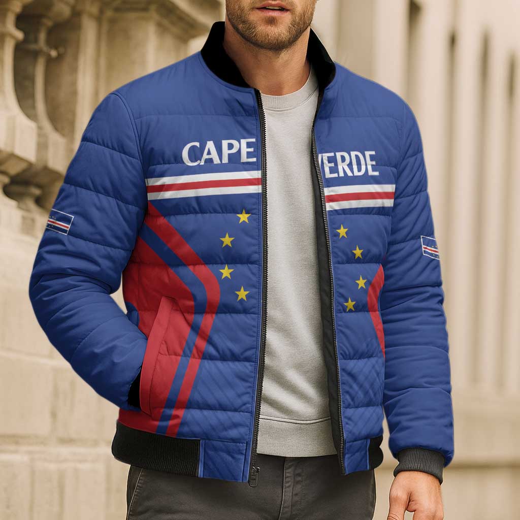 Custom Cape Verde Football Spirit Bomber Puffer Jacket Est 1979 - Wonder Print Shop