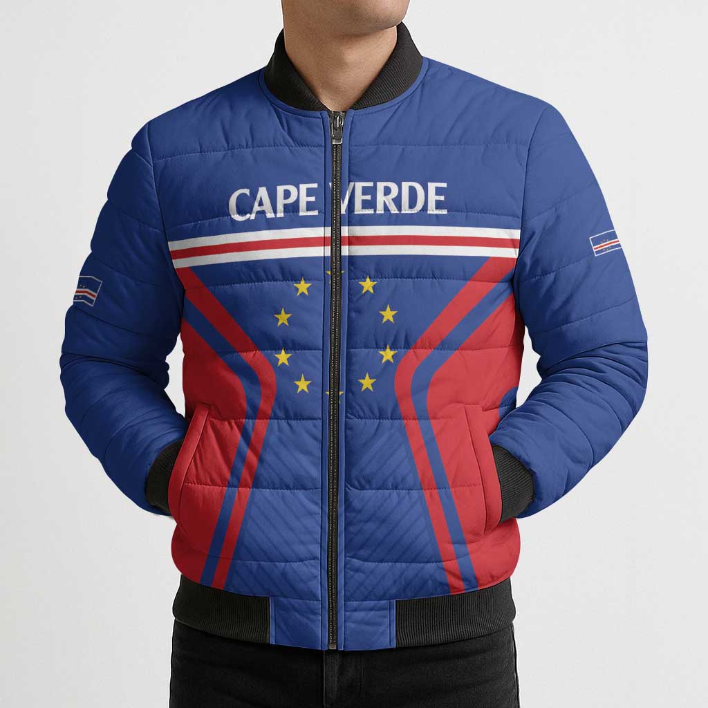 Custom Cape Verde Football Spirit Bomber Puffer Jacket Est 1979 - Wonder Print Shop